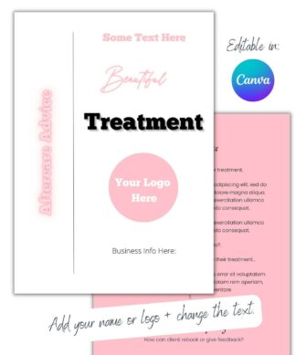 Sugar Cane Aftercare Advice - (Canva Template - Editable)