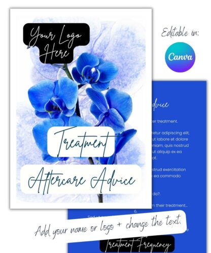 Royal Blue Orchid Aftercare Advice - (Canva Template - Editable)