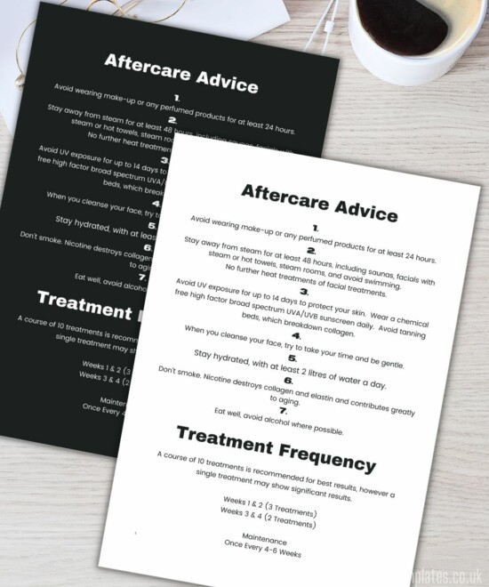 Facial Microcurrent Aftercare Template - Monochrome (Non Surgical Facelift) (Canva Template - Editable) - Image 2