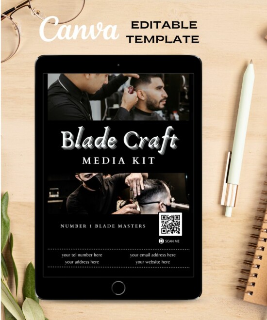 Barber Media Kit (Canva Template - Editable)