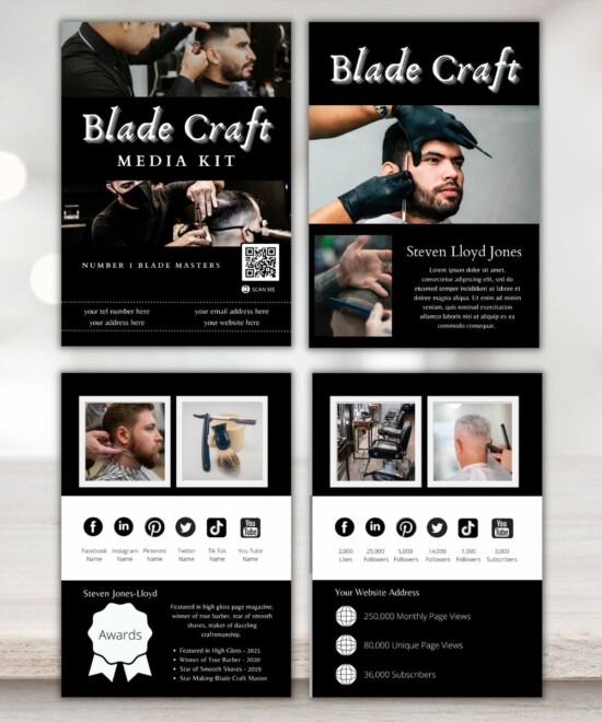 Barber Media Kit (Canva Template - Editable) - Image 3