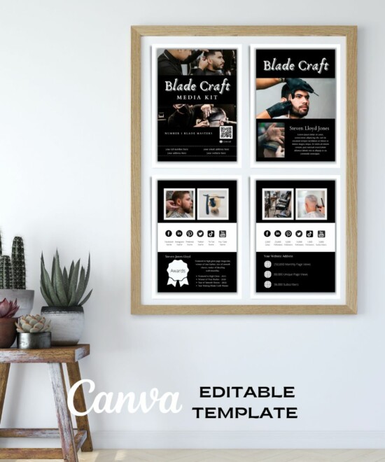 Barber Media Kit (Canva Template - Editable) - Image 2