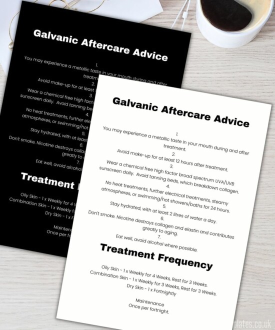 Facial Electrical Galvanic Treatment Aftercare Template - Monochrome (Canva Template - Editable) - Image 2