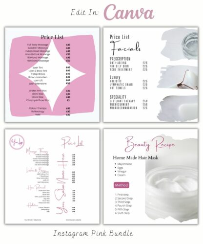 Instagram Posts - Pink Bundle of 100 (Canva Template - Editable) - Image 16