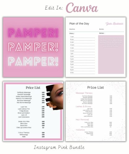 Instagram Posts - Pink Bundle of 100 (Canva Template - Editable) - Image 15