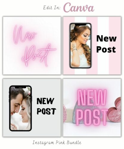 Instagram Posts - Pink Bundle of 100 (Canva Template - Editable) - Image 14