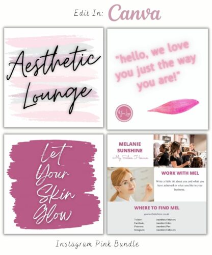 Instagram Posts - Pink Bundle of 100 (Canva Template - Editable) - Image 11