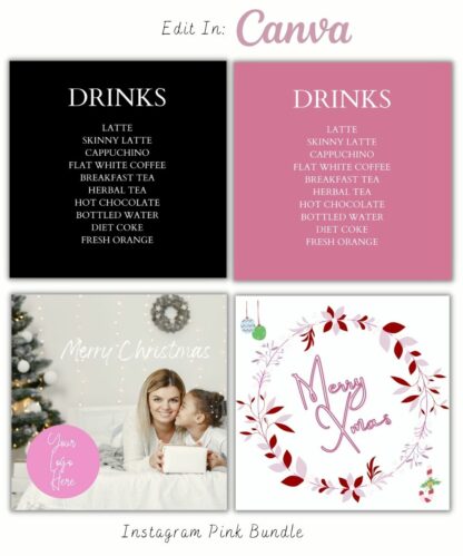 Instagram Posts - Pink Bundle of 100 (Canva Template - Editable) - Image 6