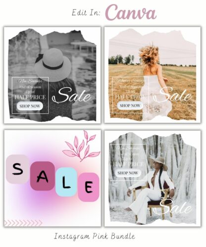 Instagram Posts - Pink Bundle of 100 (Canva Template - Editable) - Image 20