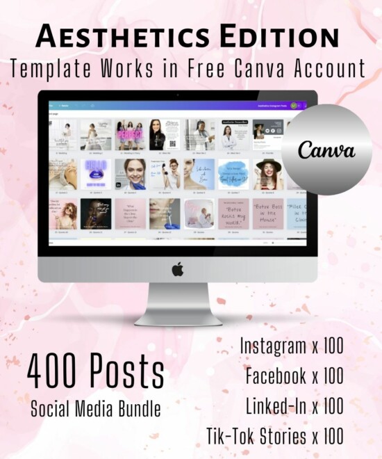 Social Media Bundle -  Aesthetics Edit - Can be used for ANY business with a little editing. (Canva Template)