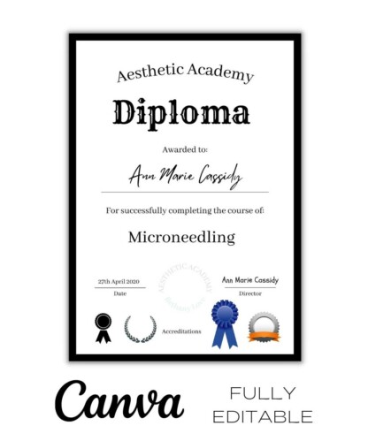 Certificate of Achievement - Aesthetic Academy (Diploma)  (Canva Editable) - Image 2