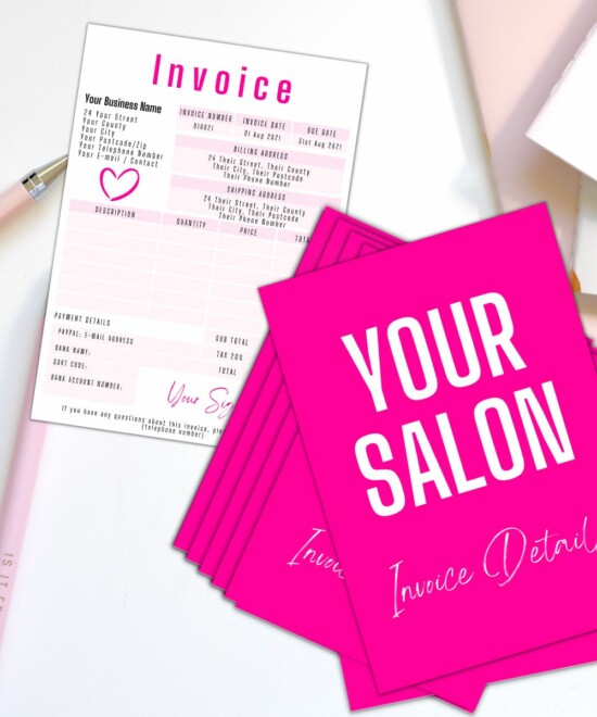 Invoice - Handmade With Love - Pink (Canva Template) - Image 2