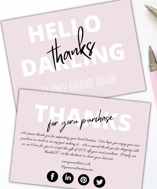 Thank You Cards - Pretty (Canva Template) - Image 3