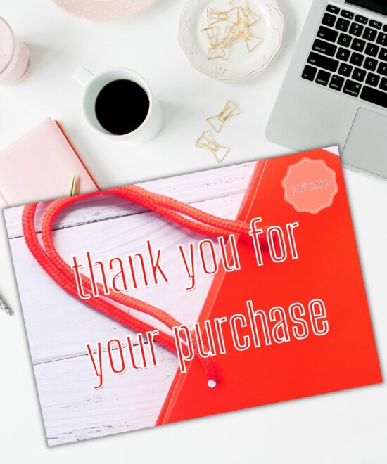 Thank You Cards - Rosy Red (Canva Template)