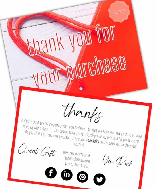 Thank You Cards - Rosy Red (Canva Template) - Image 2