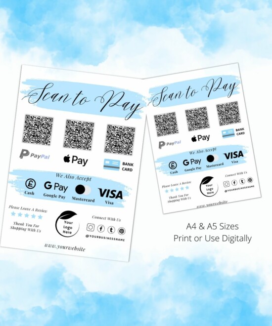 Scan To Pay - Blue Brush (Canva Template) - Image 5