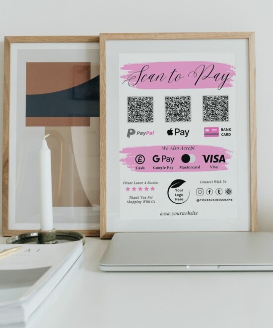 Scan To Pay - Pink Brush (Canva Template) - Image 6