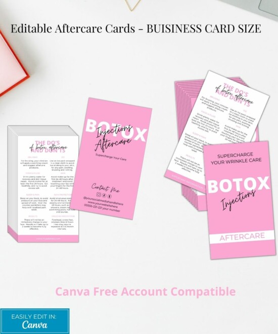 Botox Business Card Aftercare Advice  - (Canva Template - Editable) - Image 6