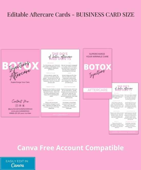 Botox Business Card Aftercare Advice  - (Canva Template - Editable) - Image 5